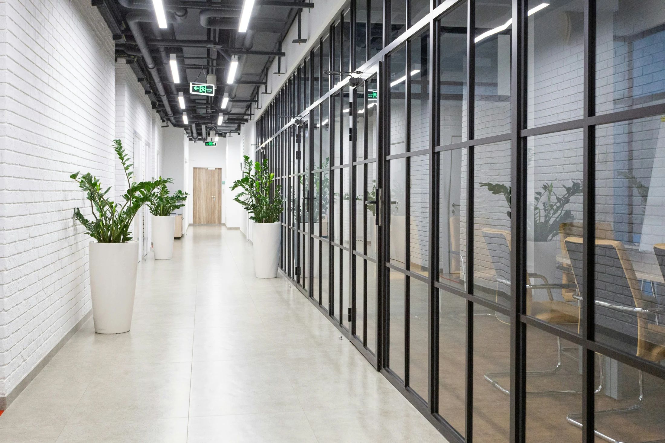 Corridor inside a modern commercial building
