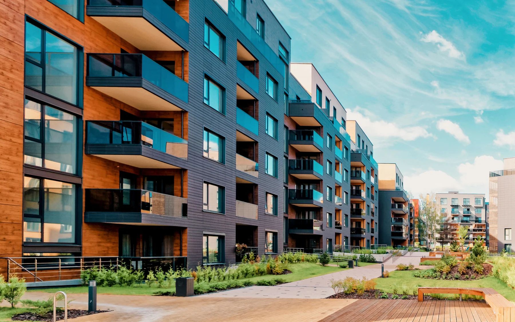 Multifamily residential building exterior